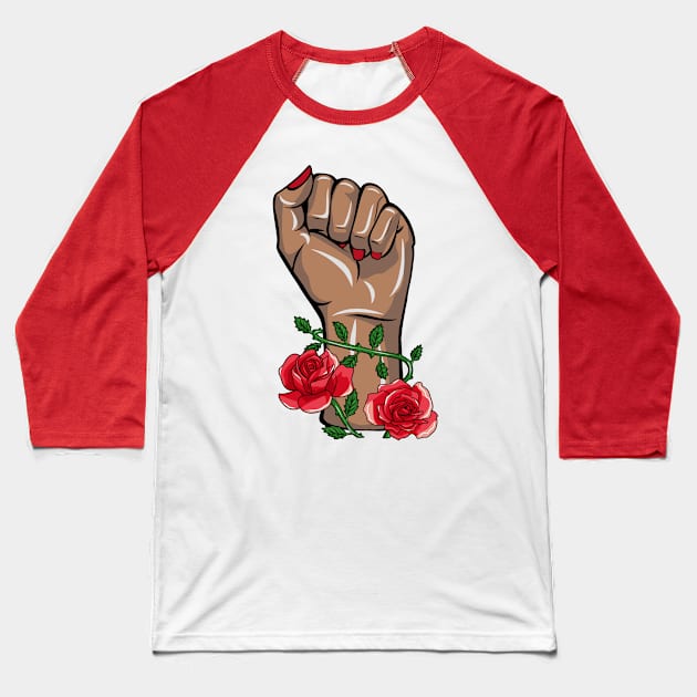 Feminism Fist! Baseball T-Shirt by sparkling-in-silence